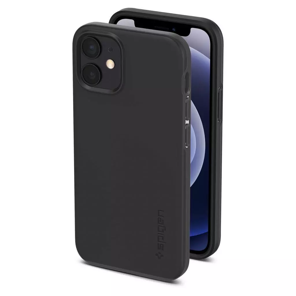 Чехол для моб. телефона Spigen iPhone 12 mini Case Thin Fit, Black (ACS01739) - 7 Чехол для моб. телефона Spigen iPhone 12 mini Case Thin Fit, Black (ACS01739) - 7