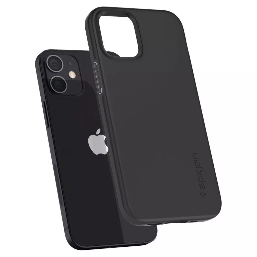 Чехол для моб. телефона Spigen iPhone 12 mini Case Thin Fit, Black (ACS01739) - 8 Чехол для моб. телефона Spigen iPhone 12 mini Case Thin Fit, Black (ACS01739) - 8