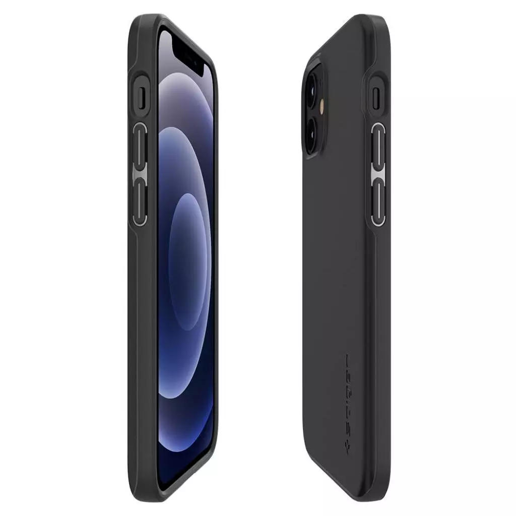 Чехол для моб. телефона Spigen iPhone 12 mini Case Thin Fit, Black (ACS01739) - 9 Чехол для моб. телефона Spigen iPhone 12 mini Case Thin Fit, Black (ACS01739) - 9