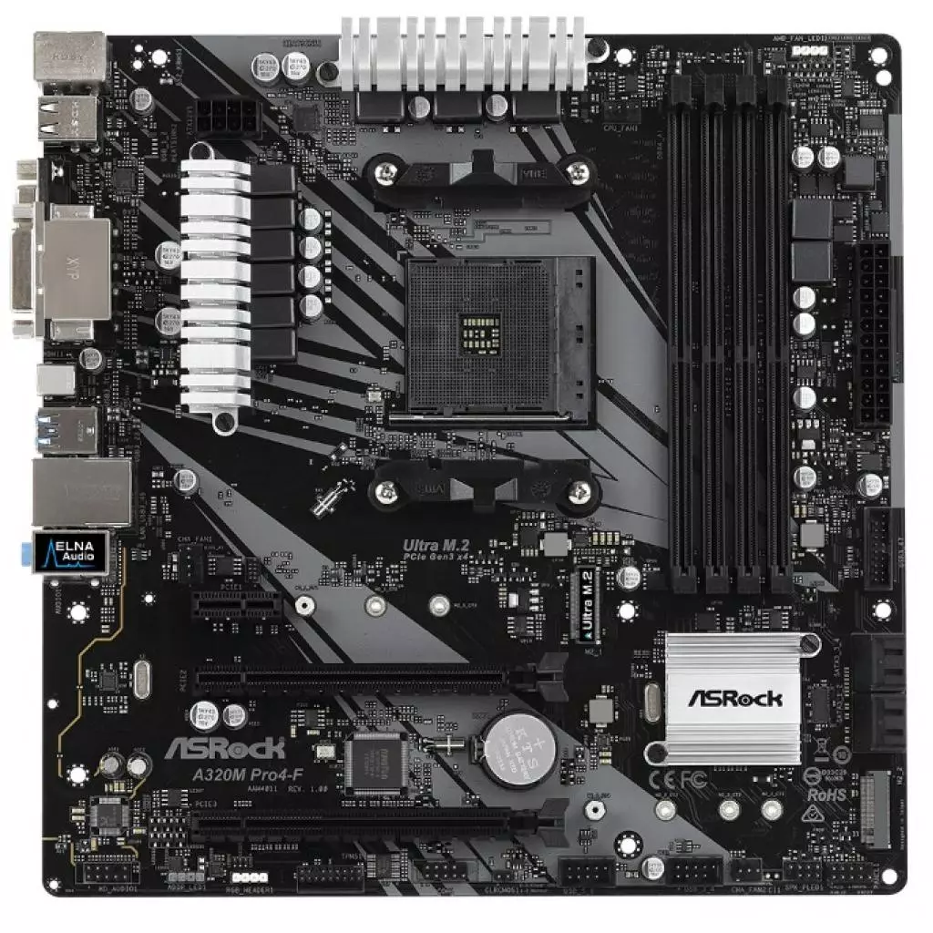 Материнская плата ASRock A320M PRO4-F - 1 Материнская плата ASRock A320M PRO4-F - 1