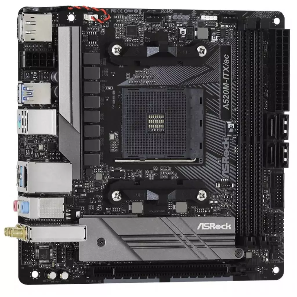 Материнская плата ASRock A520M-ITX/AC - 3 Материнская плата ASRock A520M-ITX/AC - 3