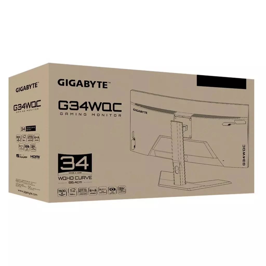 Монитор GIGABYTE G34WQC Gaming Monitor - 6 Монитор GIGABYTE G34WQC Gaming Monitor - 6