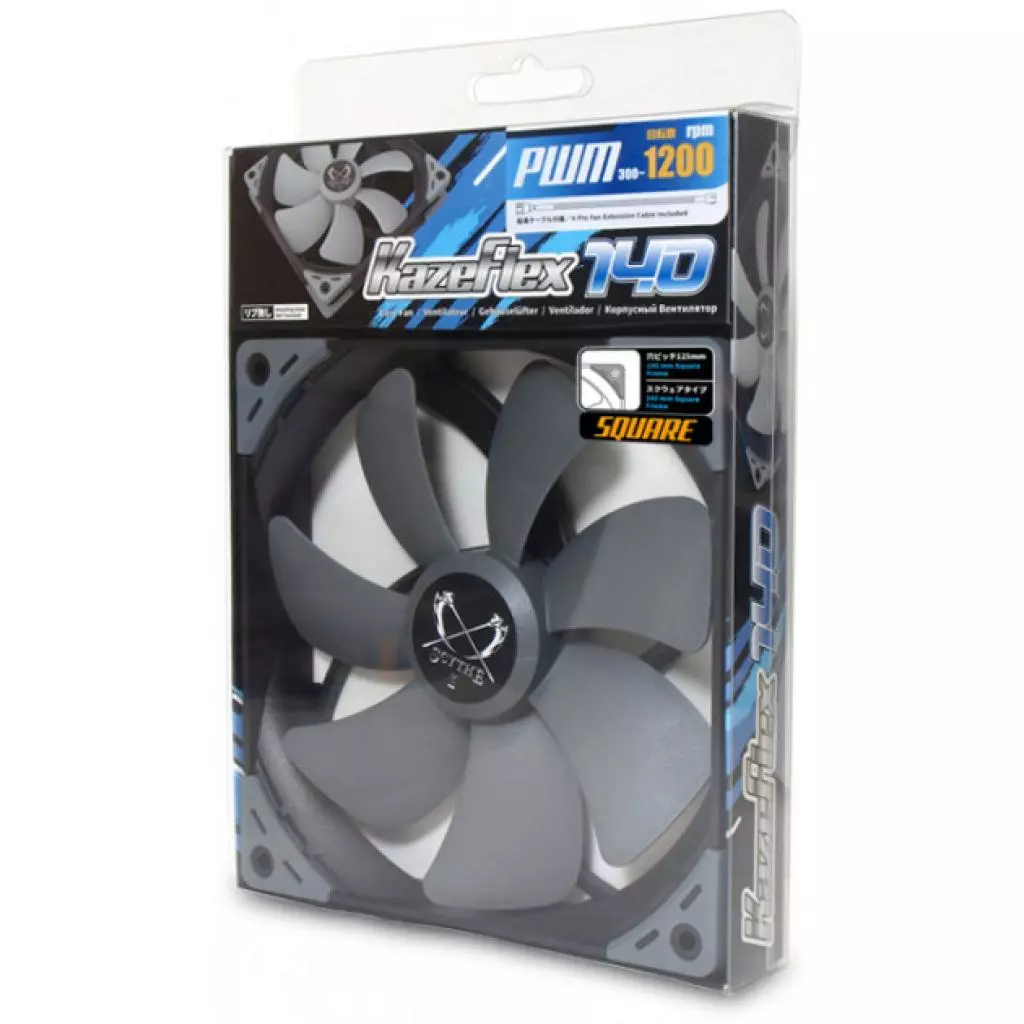 Кулер для корпуса Scythe Kaze Flex 140 mm Square PWM (KF1425FD12S-P) - 6 Кулер для корпуса Scythe Kaze Flex 140 mm Square PWM (KF1425FD12S-P) - 6