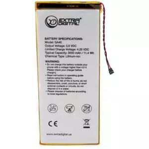 Аккумуляторная батарея для телефона Extradigital Motorola Moto G4 Plus (GA40) 3000 mAh (BMM6428)