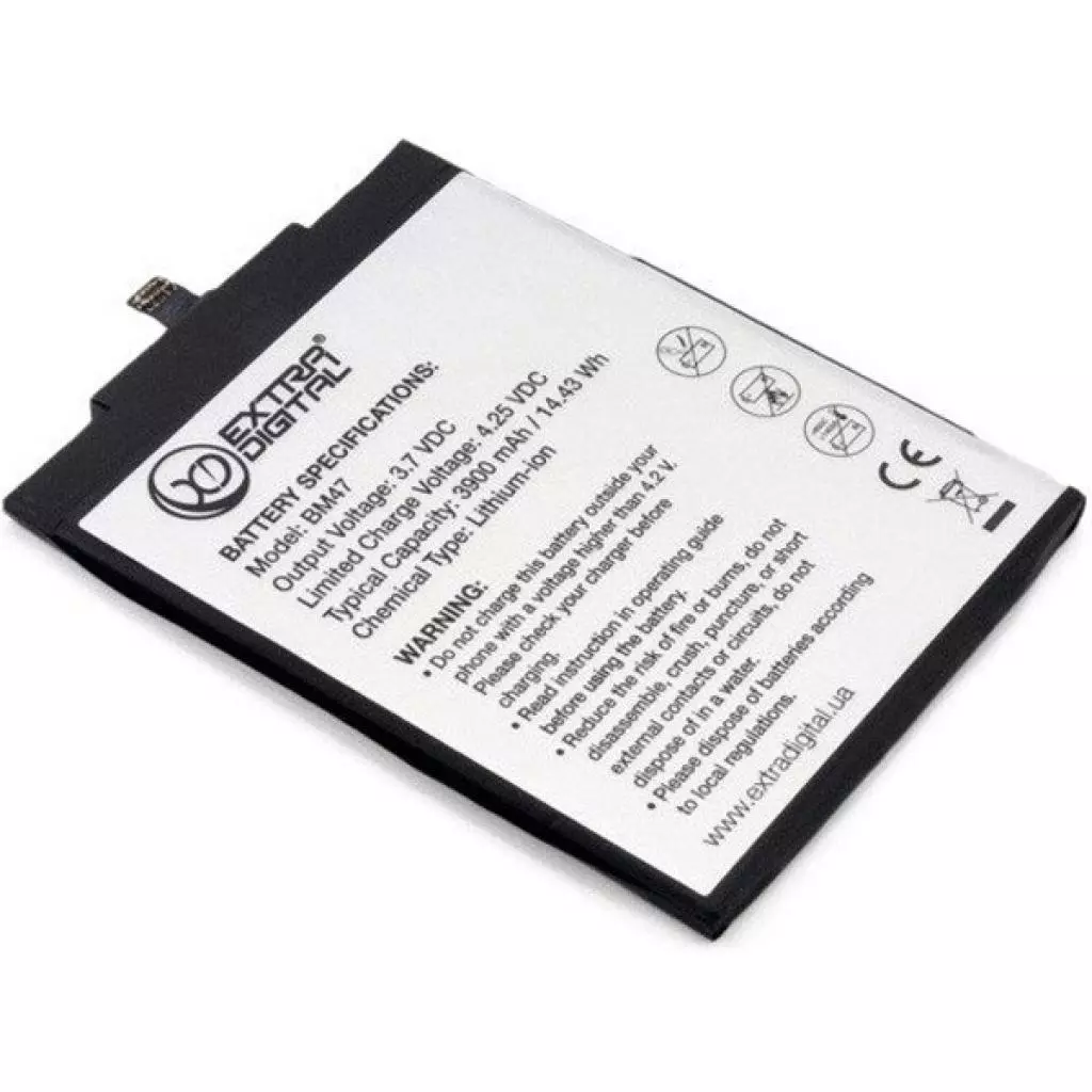 Аккумуляторная батарея для телефона Extradigital Xiaomi Redmi 3 (BM47) 3900 mAh (BMX6451) - 1 Аккумуляторная батарея для телефона Extradigital Xiaomi Redmi 3 (BM47) 3900 mAh (BMX6451) - 1