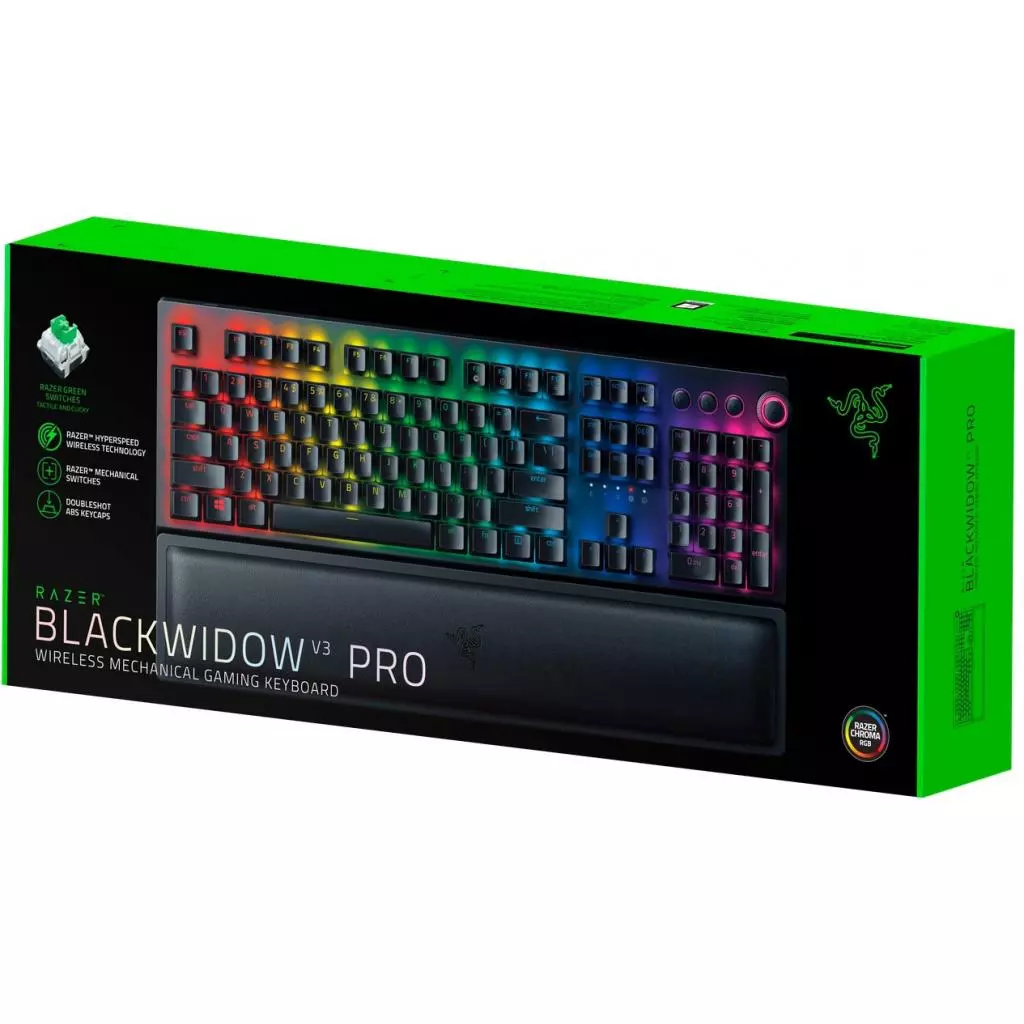 Клавиатура Razer BlackWidow V3 PRO Razer Green Wireless (RZ03-03530800-R3R1) - 9 Клавиатура Razer BlackWidow V3 PRO Razer Green Wireless (RZ03-03530800-R3R1) - 9