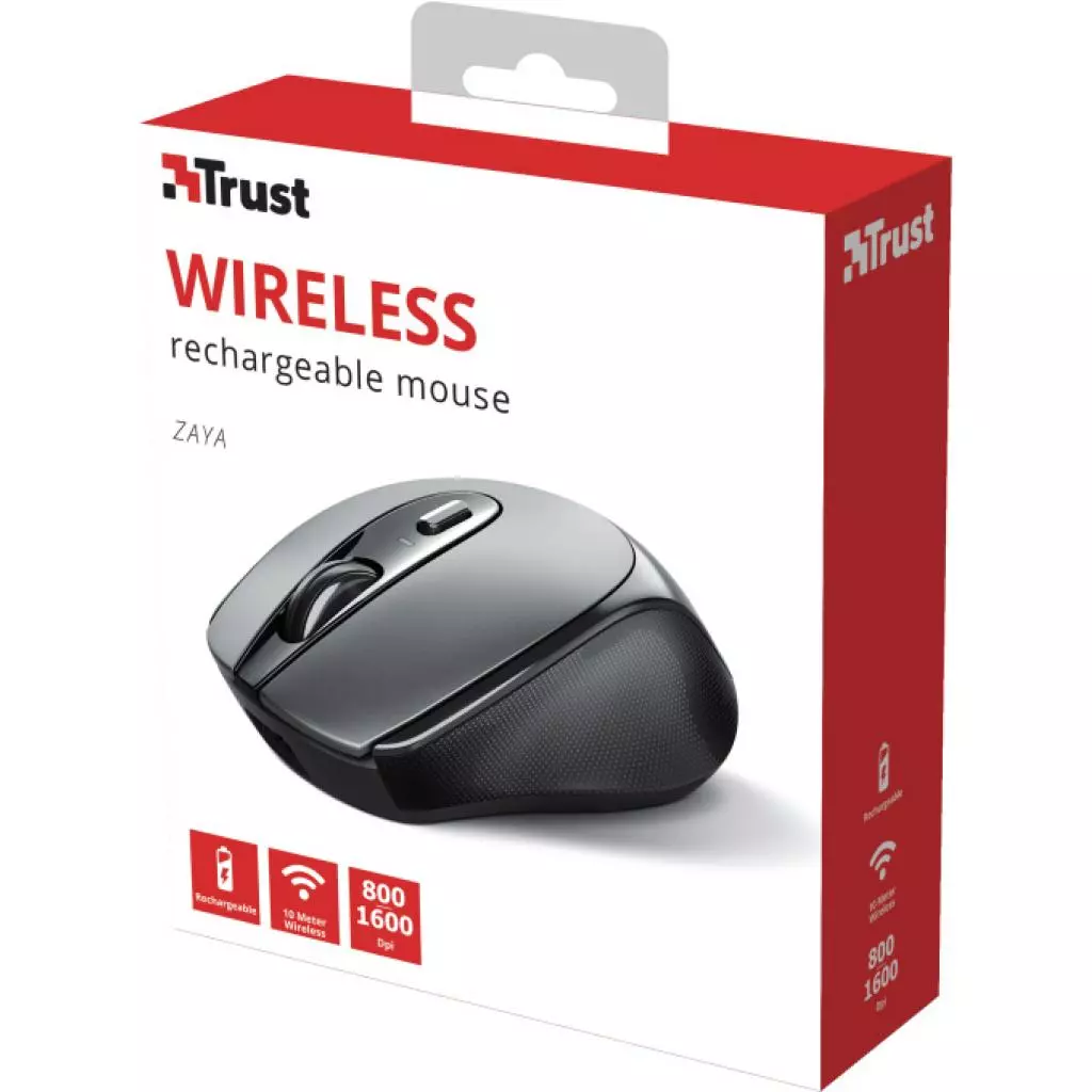 Мышка Trust Zaya Rechargeable Wireless Black (23809) - 3 Мышка Trust Zaya Rechargeable Wireless Black (23809) - 3