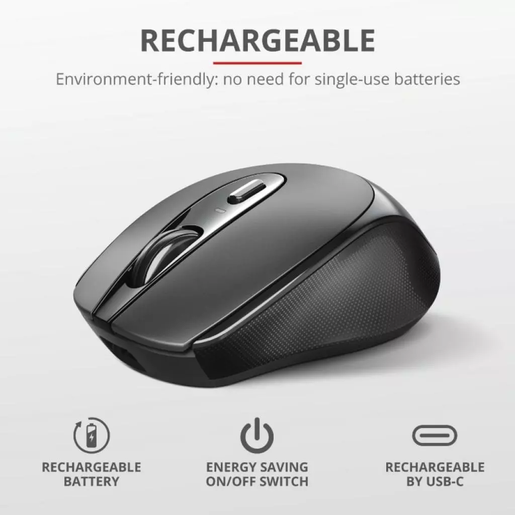 Мышка Trust Zaya Rechargeable Wireless Black (23809) - 10 Мышка Trust Zaya Rechargeable Wireless Black (23809) - 10