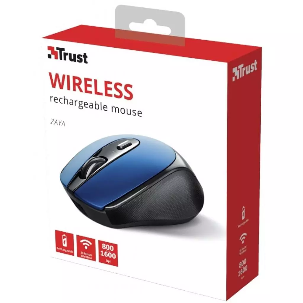 Мышка Trust Zaya Rechargeable Wireless Blue (24018) - 3 Мышка Trust Zaya Rechargeable Wireless Blue (24018) - 3