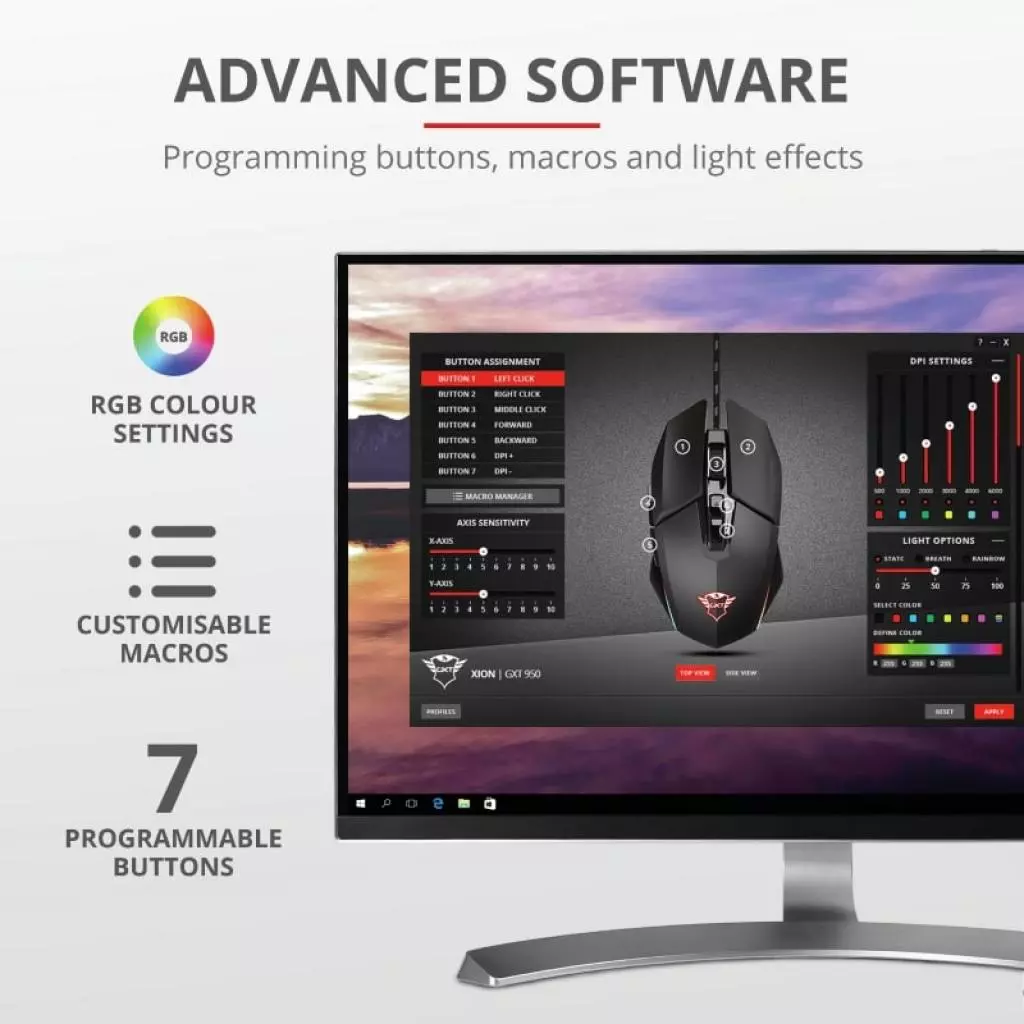 Мышка Trust GXT 950 Idon Illuminated USB Black (23645) - 9 Мышка Trust GXT 950 Idon Illuminated USB Black (23645) - 9