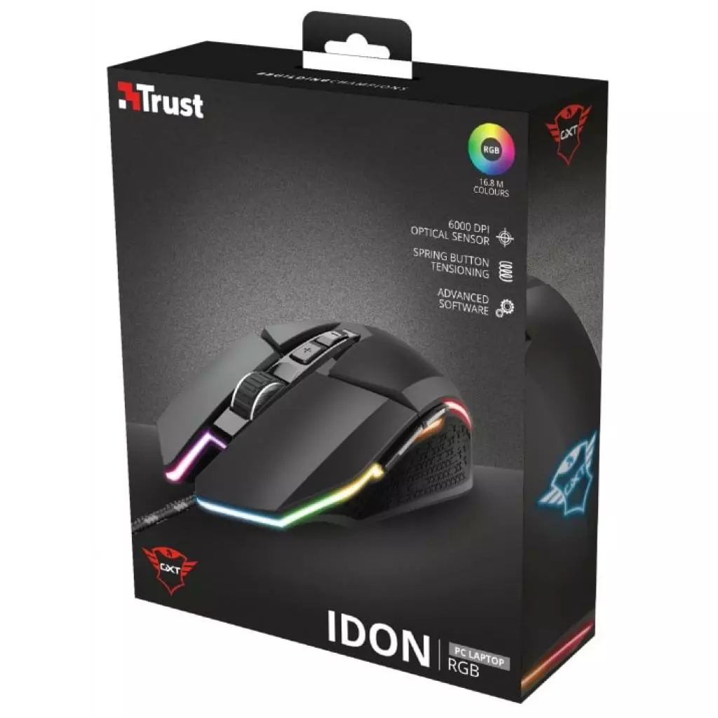 Мышка Trust GXT 950 Idon Illuminated USB Black (23645) - 11 Мышка Trust GXT 950 Idon Illuminated USB Black (23645) - 11