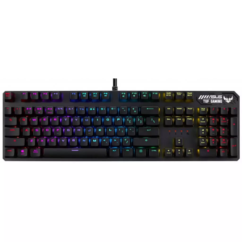 Клавиатура ASUS TUF Gaming K3 Kailh Brown Switches USB Black (90MP01Q1-BKRA00) - 1 Клавиатура ASUS TUF Gaming K3 Kailh Brown Switches USB Black (90MP01Q1-BKRA00) - 1