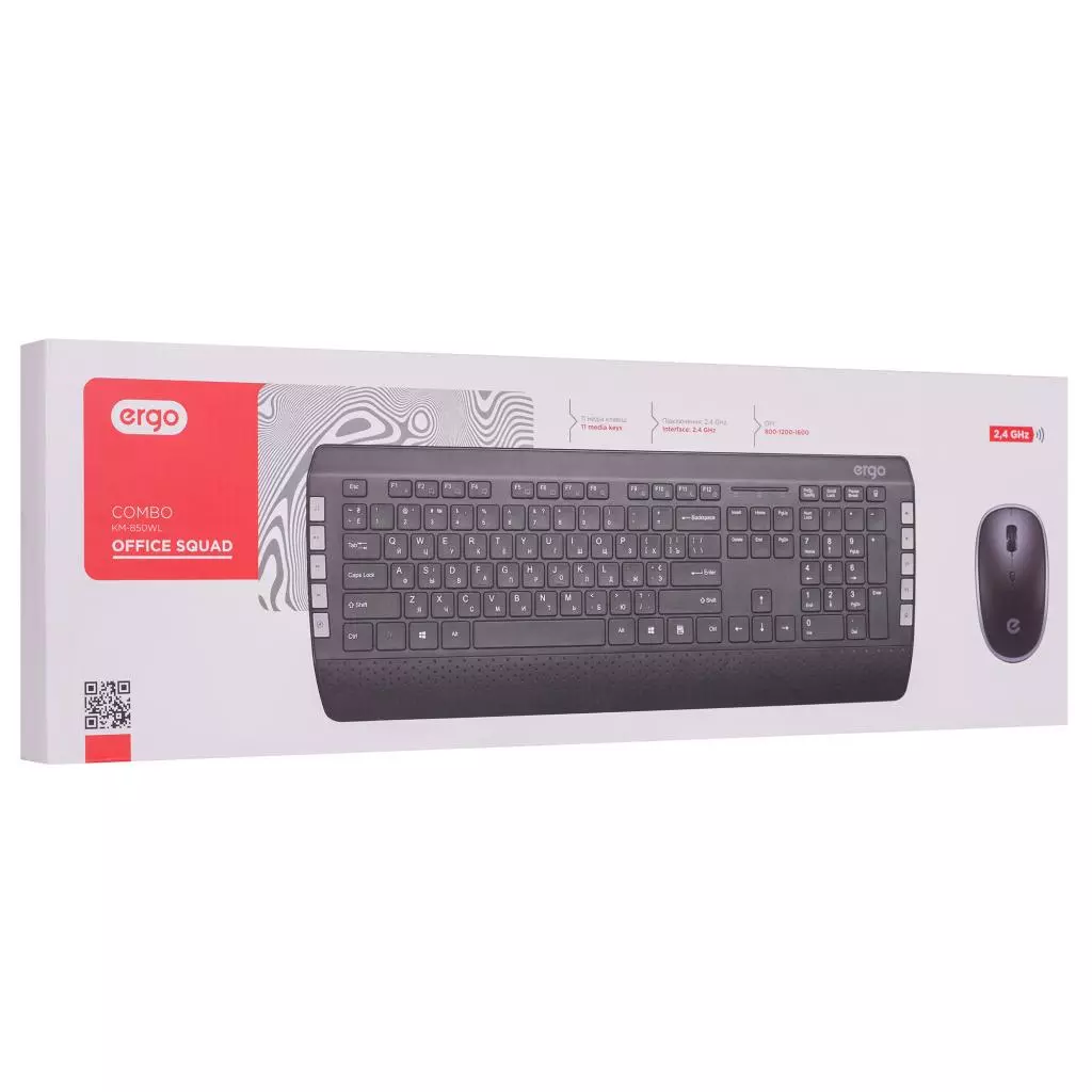 Комплект Ergo KM-850WL Black (KM-850WL) - 9 Комплект Ergo KM-850WL Black (KM-850WL) - 9