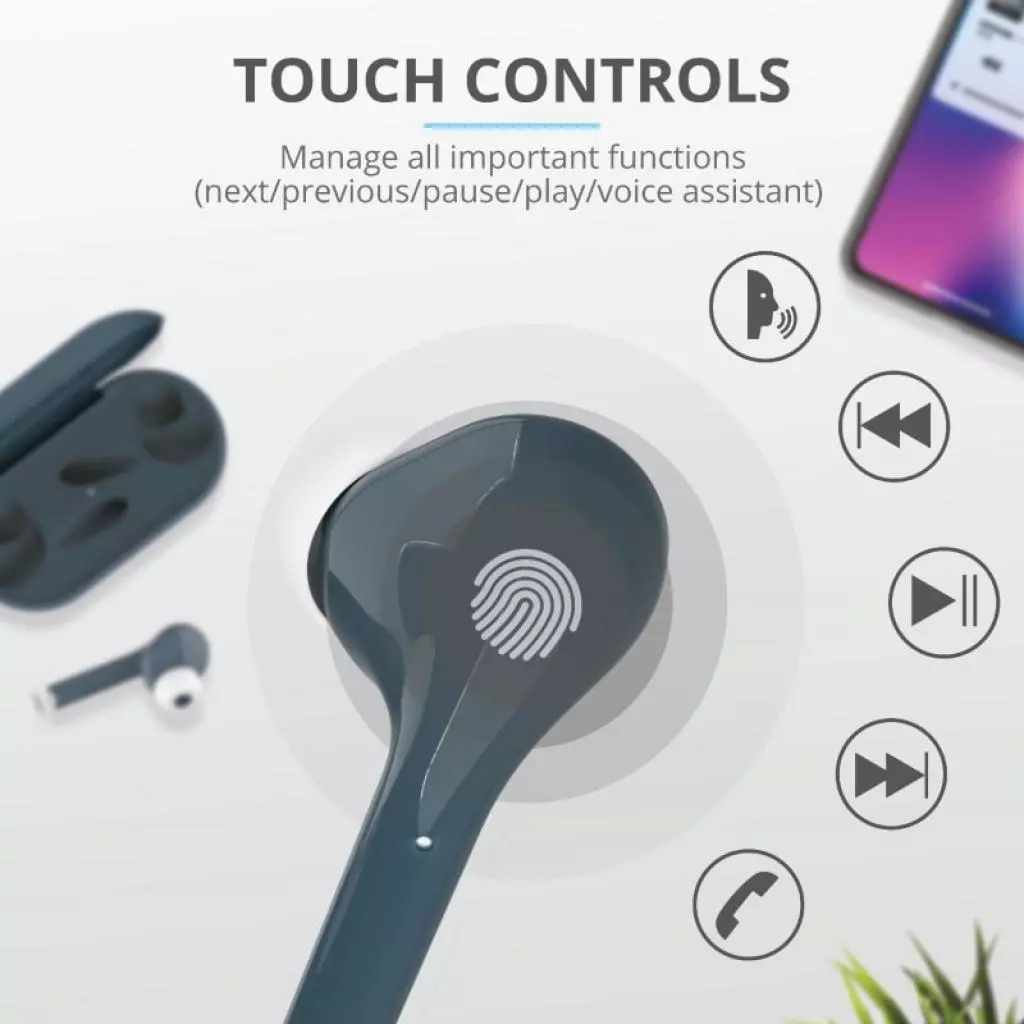 Наушники Trust Nika Touch True Wireless Mic Blue (23702) - 3 Наушники Trust Nika Touch True Wireless Mic Blue (23702) - 3