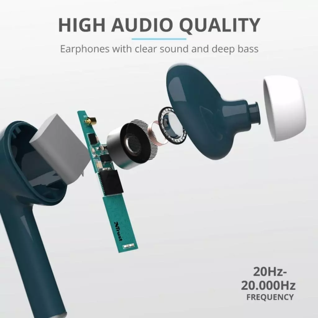 Наушники Trust Nika Touch True Wireless Mic Blue (23702) - 11 Наушники Trust Nika Touch True Wireless Mic Blue (23702) - 11