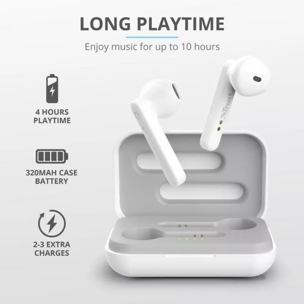 Наушники Trust Primo Touch True Wireless Mic White (23783) - 3 Наушники Trust Primo Touch True Wireless Mic White (23783) - 3