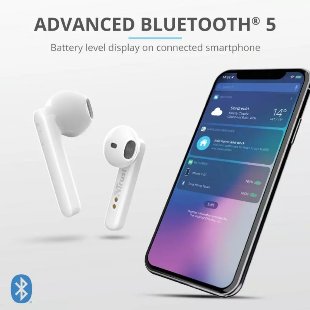 Наушники Trust Primo Touch True Wireless Mic White (23783) - 9 Наушники Trust Primo Touch True Wireless Mic White (23783) - 9