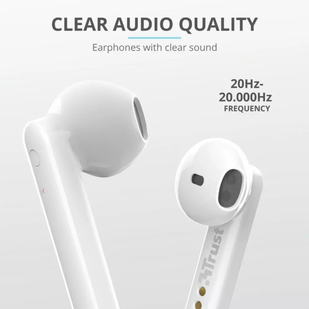Наушники Trust Primo Touch True Wireless Mic White (23783) - 10 Наушники Trust Primo Touch True Wireless Mic White (23783) - 10