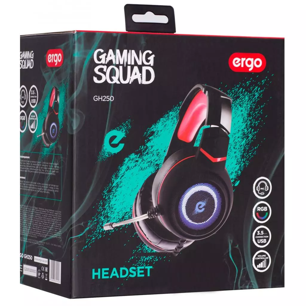 Наушники Ergo GН 250 Black-red (GН250) - 8 Наушники Ergo GН 250 Black-red (GН250) - 8