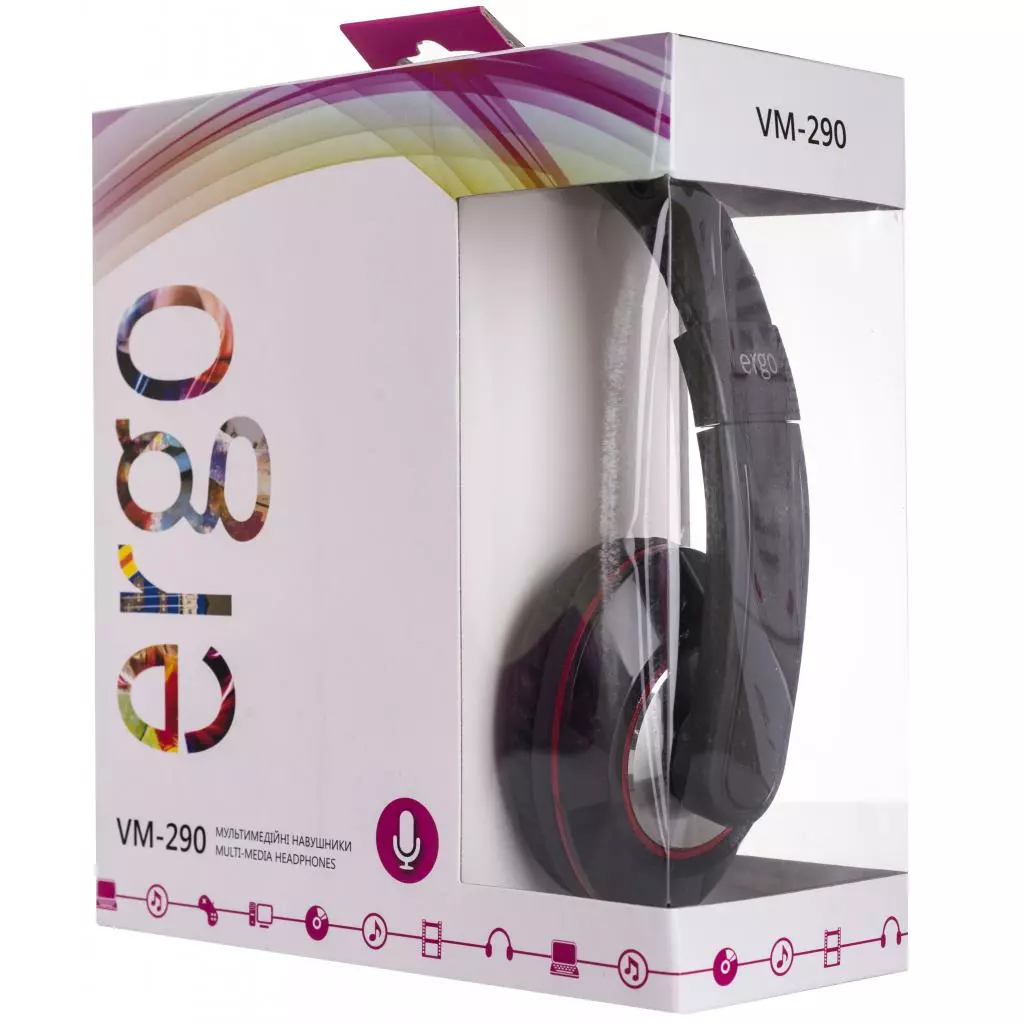 Наушники Ergo VM-290 Black - 2 Наушники Ergo VM-290 Black - 2