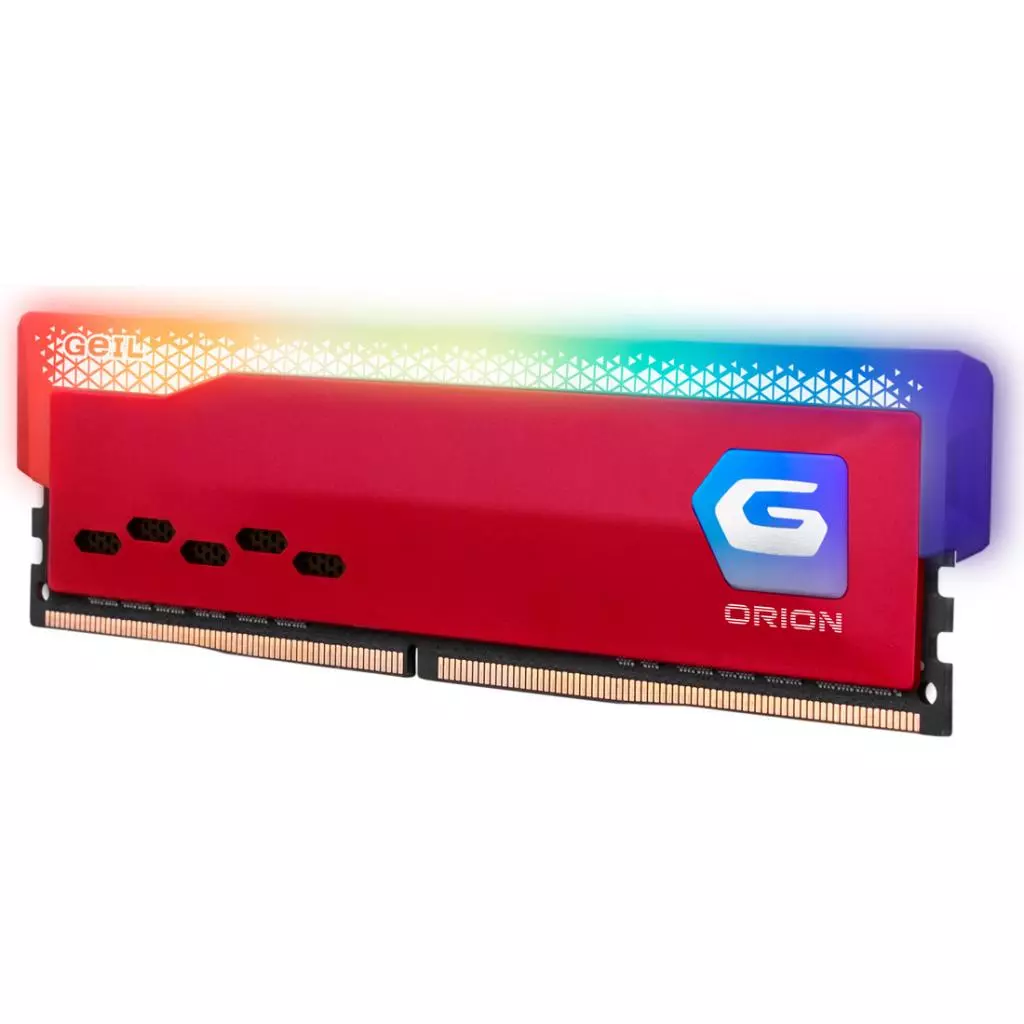 Модуль памяти для компьютера DDR4 8GB 3200 MHz Orion RGB Racing Red Geil (GOSR48GB3200C16BSC) - 1 Модуль памяти для компьютера DDR4 8GB 3200 MHz Orion RGB Racing Red Geil (GOSR48GB3200C16BSC) - 1