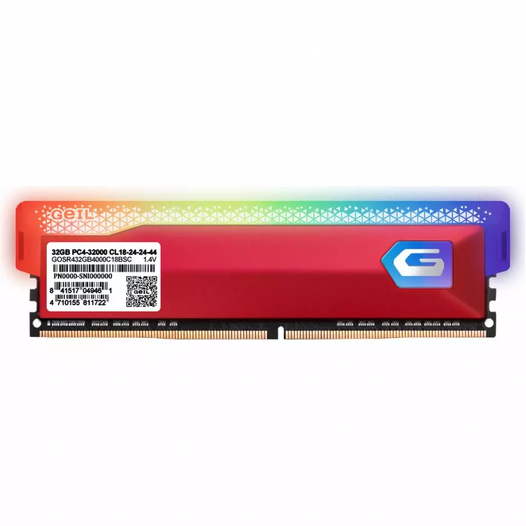 Модуль памяти для компьютера DDR4 8GB 3200 MHz Orion RGB Racing Red Geil (GOSR48GB3200C16BSC) - 2 Модуль памяти для компьютера DDR4 8GB 3200 MHz Orion RGB Racing Red Geil (GOSR48GB3200C16BSC) - 2