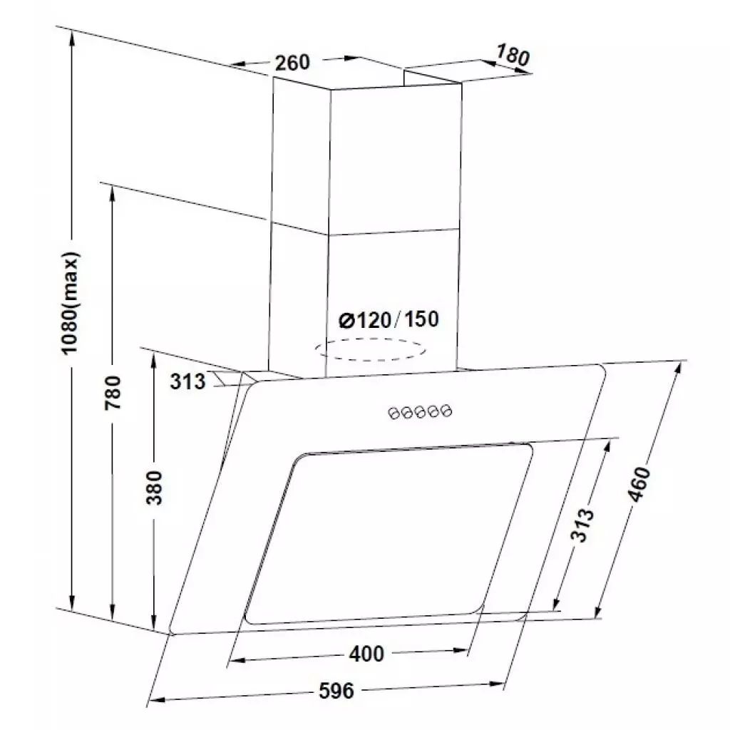 Вытяжка кухонная Pyramida NR 60 PK WHITE - 9