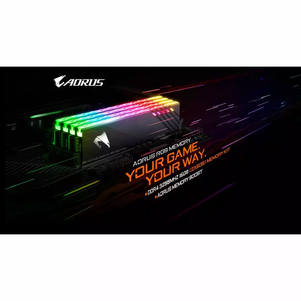 Модуль памяти для компьютера DDR4 16GB (2x8GB) 3200 MHz RGB Fusion 2.0 AORUS GIGABYTE (GP-ARS16G32) - 4 Модуль памяти для компьютера DDR4 16GB (2x8GB) 3200 MHz RGB Fusion 2.0 AORUS GIGABYTE (GP-ARS16G32) - 4