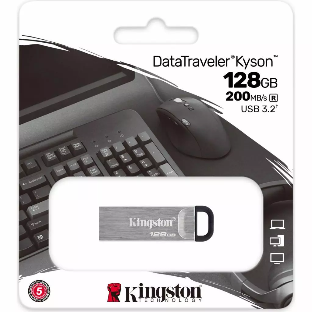 USB флеш накопитель Kingston 128GB Kyson USB 3.2 (DTKN/128GB) - 3 USB флеш накопитель Kingston 128GB Kyson USB 3.2 (DTKN/128GB) - 3