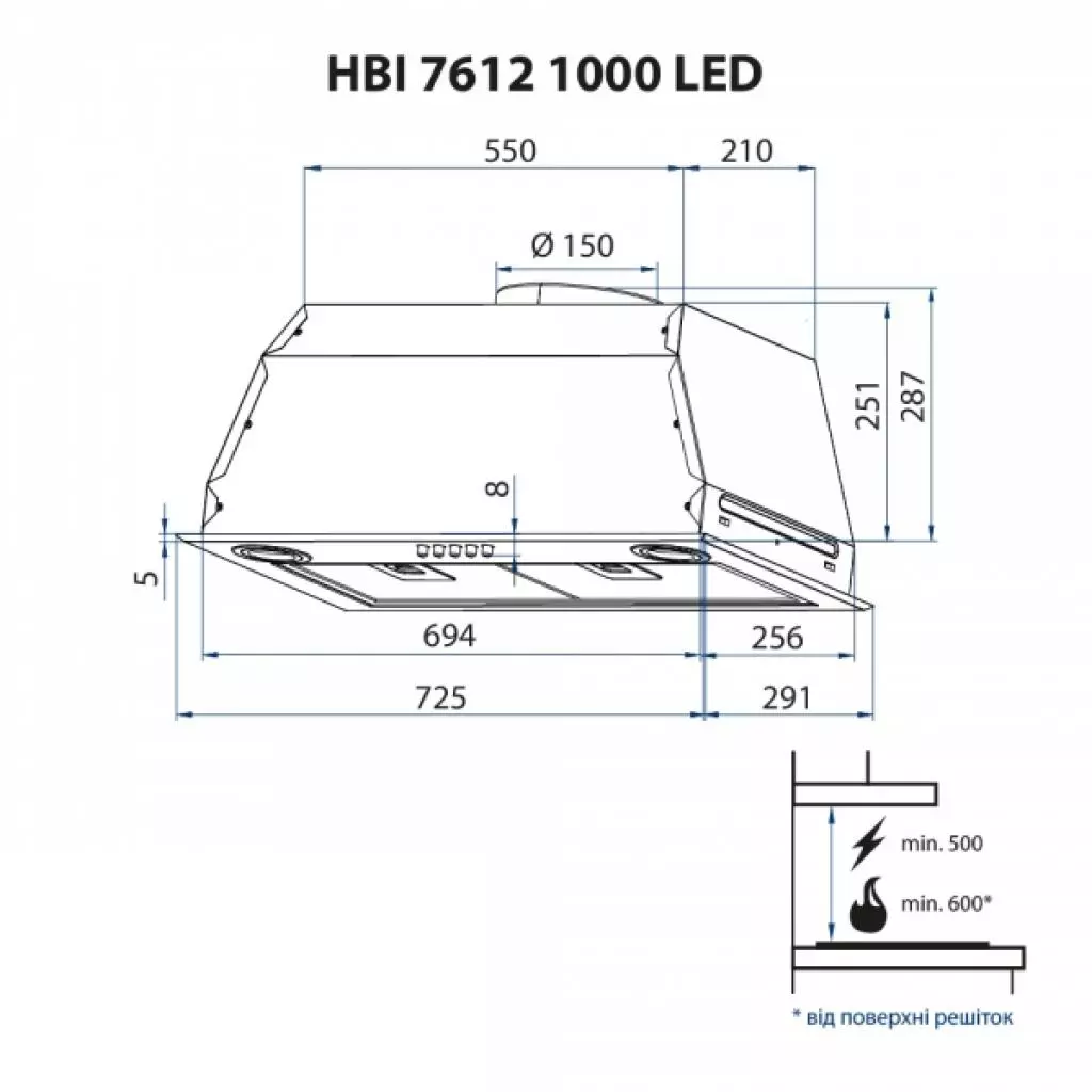 Вытяжка кухонная Minola HBI 7612 I 1000 LED - 8 Вытяжка кухонная Minola HBI 7612 I 1000 LED - 8