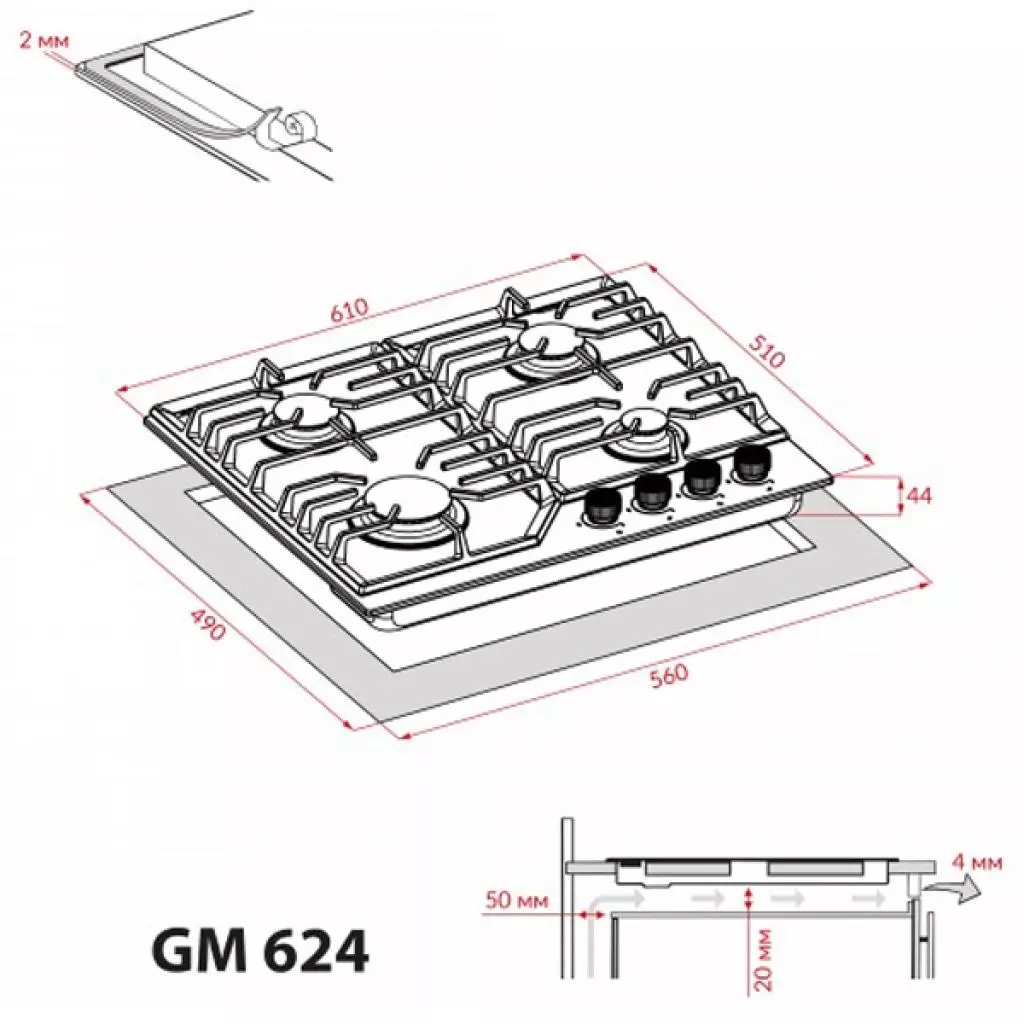Варочная поверхность Weilor GM 624 SS - 3 Варочная поверхность Weilor GM 624 SS - 3