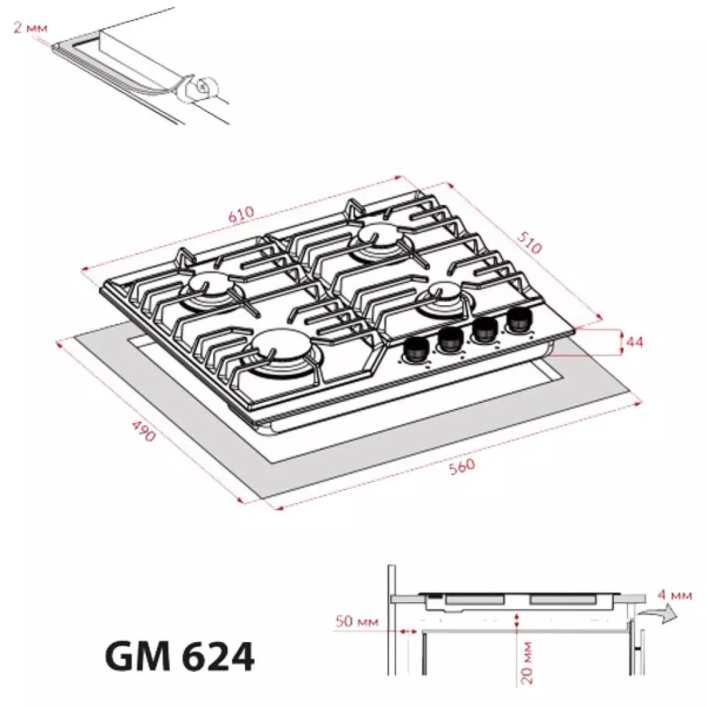Варочная поверхность Weilor GM 624 WH - 3 Варочная поверхность Weilor GM 624 WH - 3