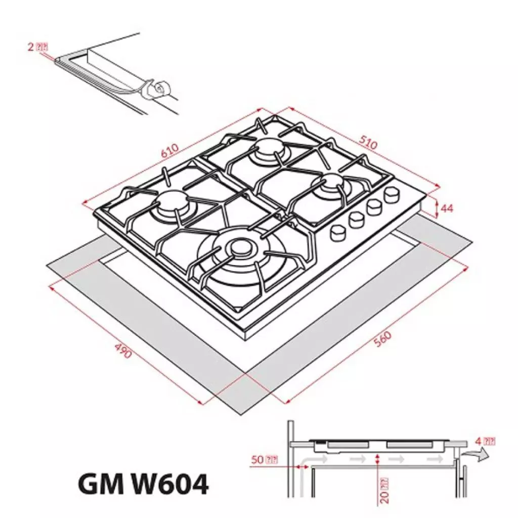 Варочная поверхность Weilor GM W 604 SS - 3 Варочная поверхность Weilor GM W 604 SS - 3