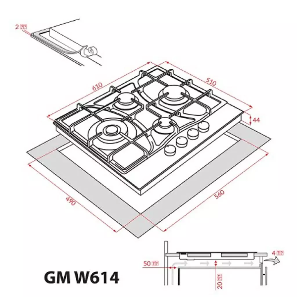 Варочная поверхность Weilor GM W 614 SS - 3 Варочная поверхность Weilor GM W 614 SS - 3