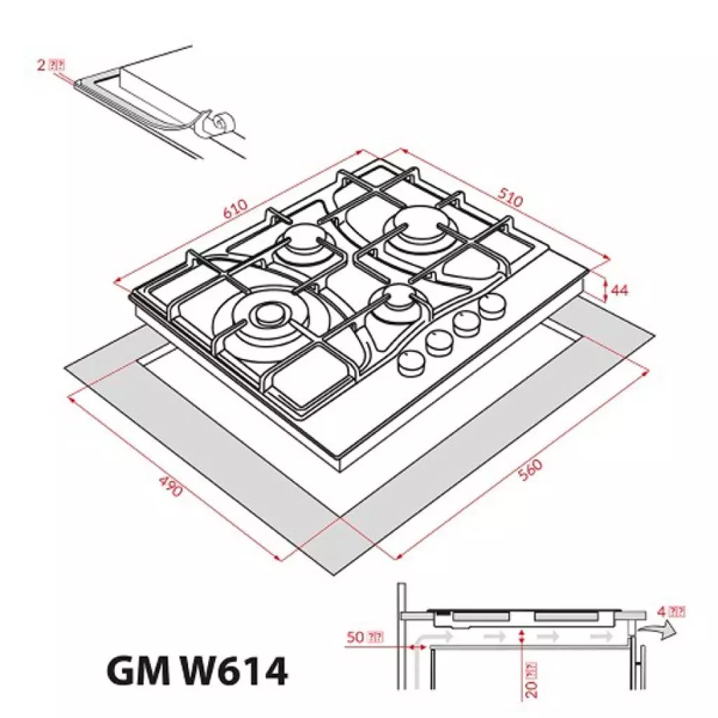 Варочная поверхность Weilor GM W 614 WH - 3 Варочная поверхность Weilor GM W 614 WH - 3