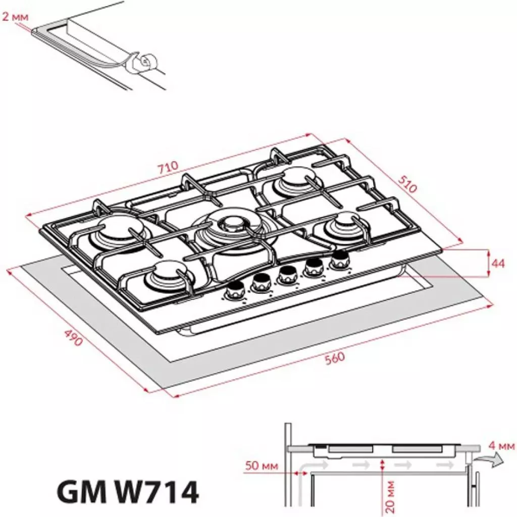 Варочная поверхность Weilor GM W 714 SS - 3 Варочная поверхность Weilor GM W 714 SS - 3