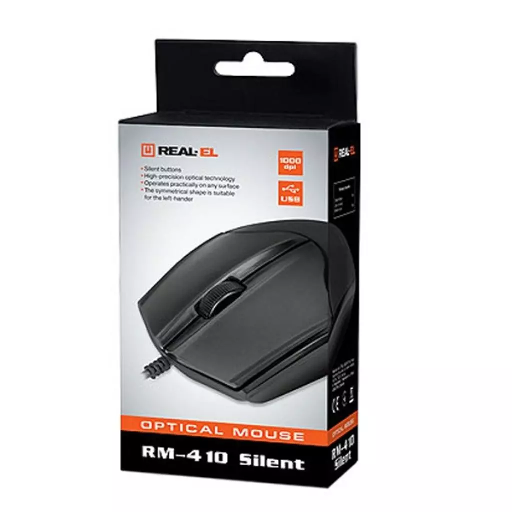 Мышка REAL-EL RM-410 Silent Black - 5 Мышка REAL-EL RM-410 Silent Black - 5