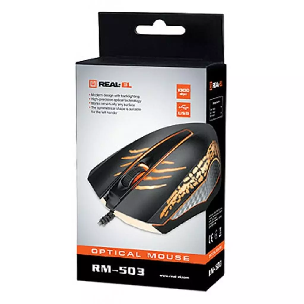 Мышка REAL-EL RM-503 Black - 6 Мышка REAL-EL RM-503 Black - 6