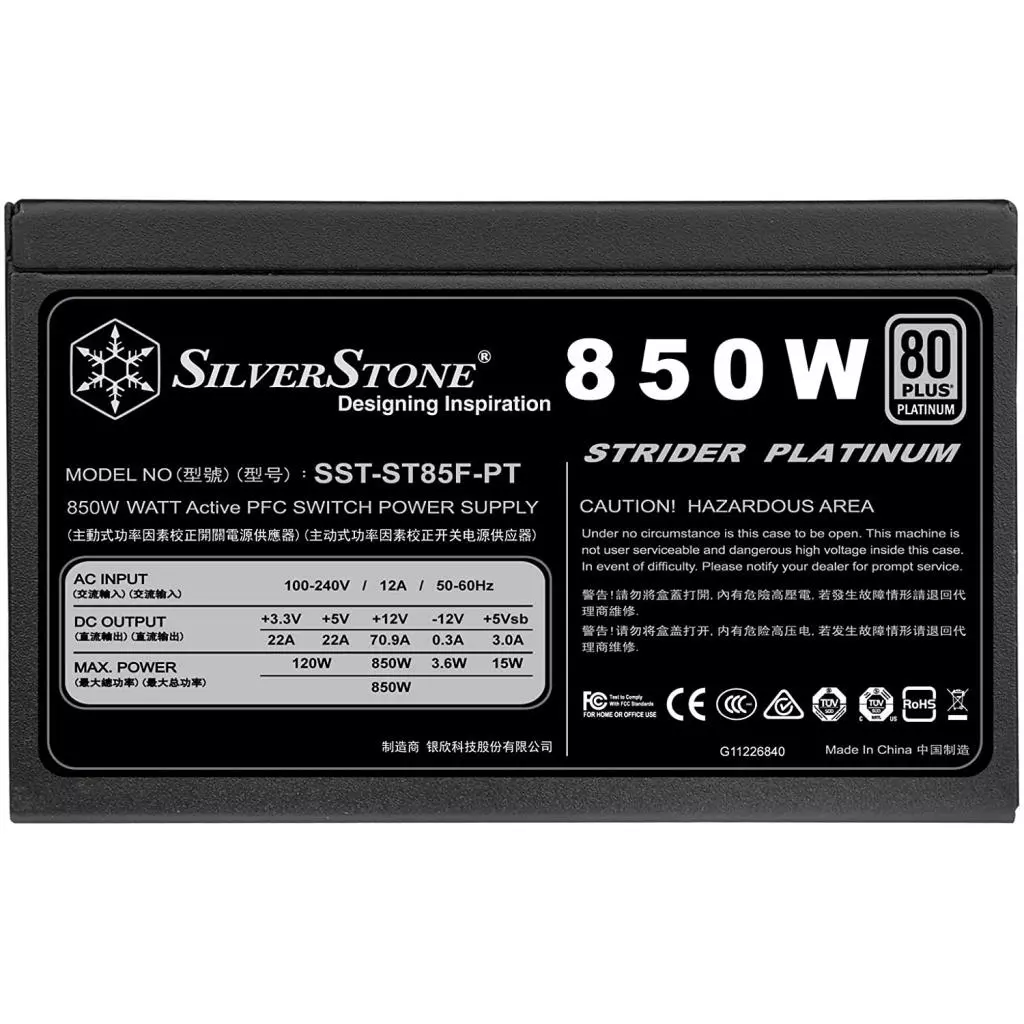 Блок питания Silver Stone 850W STRIDER (SST-ST85F-PT) - 2 Блок питания Silver Stone 850W STRIDER (SST-ST85F-PT) - 2