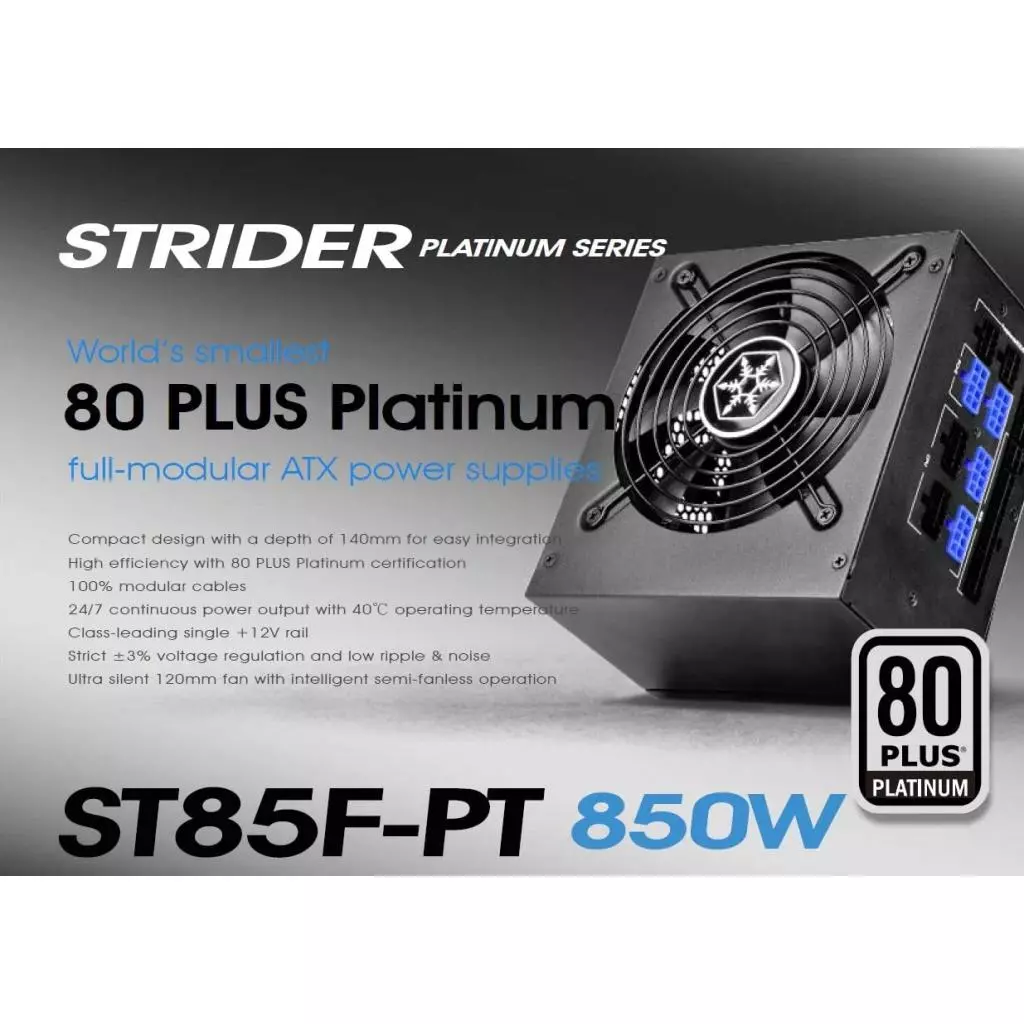 Блок питания Silver Stone 850W STRIDER (SST-ST85F-PT) - 3 Блок питания Silver Stone 850W STRIDER (SST-ST85F-PT) - 3