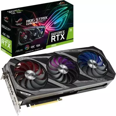 Видеокарта ASUS GeForce RTX3080 10Gb ROG STRIX OC GAMING (ROG-STRIX-RTX3080-O10G-GAMING)