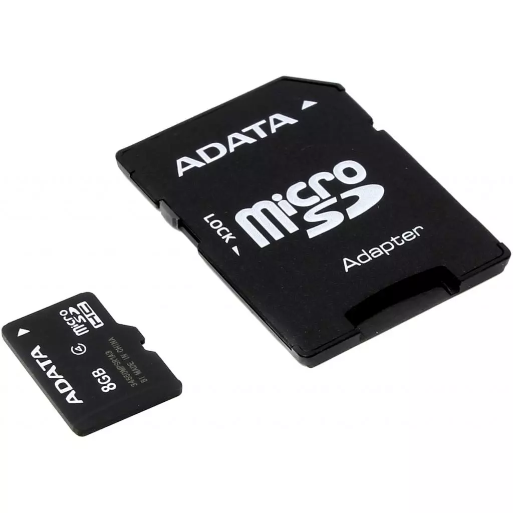 Карта памяти ADATA 8GB microSD class 4 (AUSDH8GCL4-RA1) - 1 Карта памяти ADATA 8GB microSD class 4 (AUSDH8GCL4-RA1) - 1