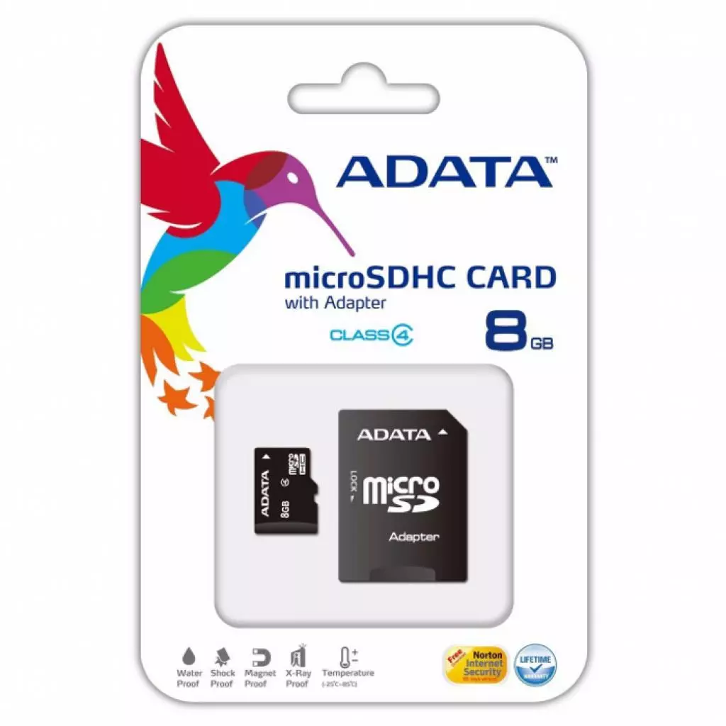 Карта памяти ADATA 8GB microSD class 4 (AUSDH8GCL4-RA1) - 2 Карта памяти ADATA 8GB microSD class 4 (AUSDH8GCL4-RA1) - 2