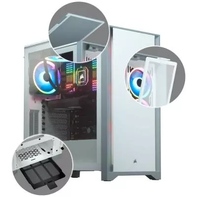 Корпус Corsair 4000D Tempered Glass White (CC-9011199-WW) - 9 Корпус Corsair 4000D Tempered Glass White (CC-9011199-WW) - 9