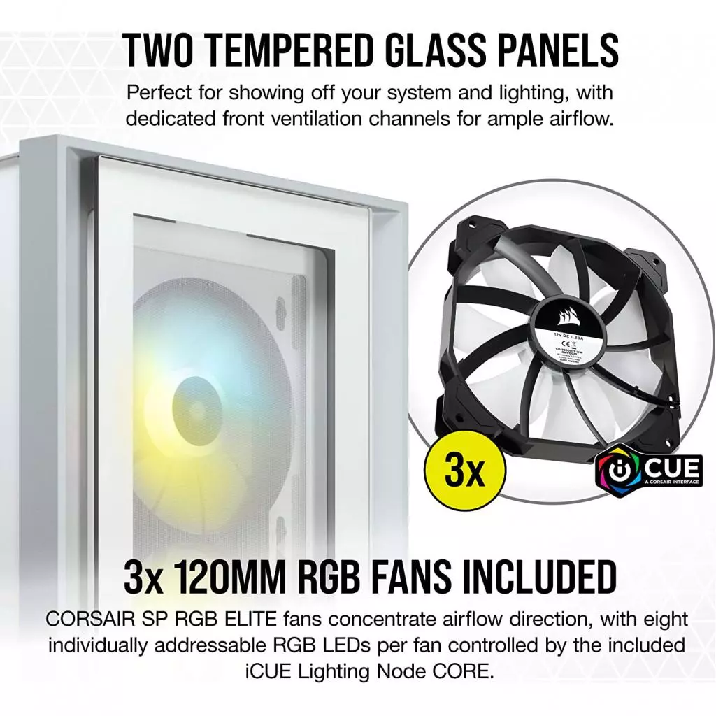 Корпус Corsair iCUE 4000X RGB Tempered Glass White (CC-9011205-WW) - 6 Корпус Corsair iCUE 4000X RGB Tempered Glass White (CC-9011205-WW) - 6