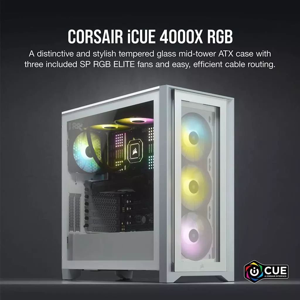 Корпус Corsair iCUE 4000X RGB Tempered Glass White (CC-9011205-WW) - 7 Корпус Corsair iCUE 4000X RGB Tempered Glass White (CC-9011205-WW) - 7