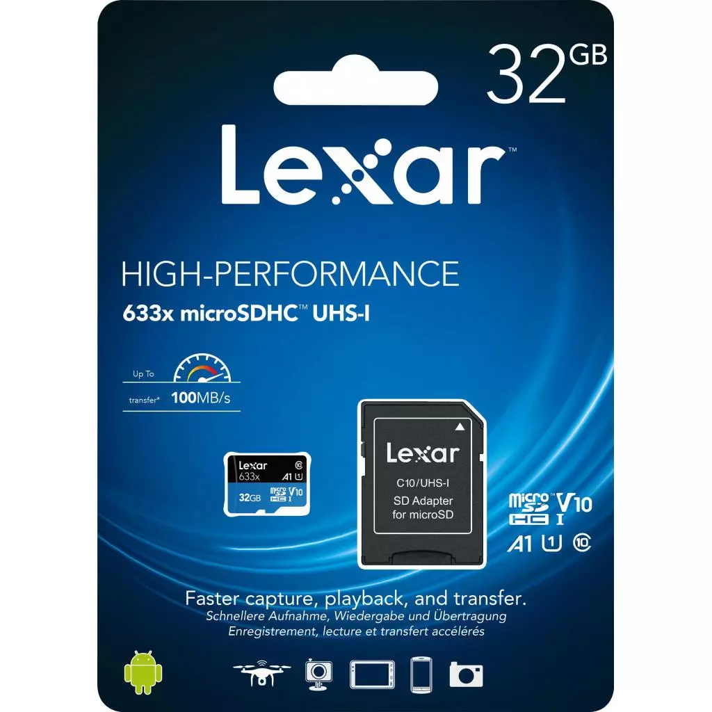 Карта памяти Lexar 32GB microSDHC class 10 UHS-I 633x (LSDMI32GBB633A) - 3 Карта памяти Lexar 32GB microSDHC class 10 UHS-I 633x (LSDMI32GBB633A) - 3