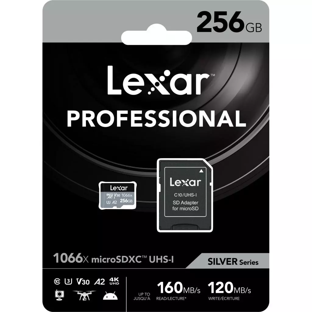Карта памяти Lexar 256GB microSDXC class 10 UHS-I 1066x Silver (LMS1066256G-BNANG) - 2 Карта памяти Lexar 256GB microSDXC class 10 UHS-I 1066x Silver (LMS1066256G-BNANG) - 2