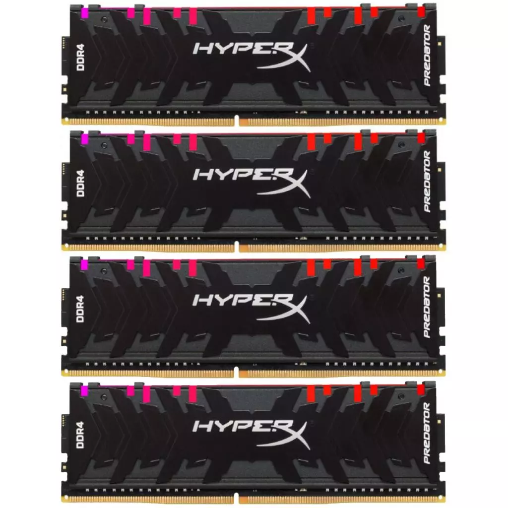 Модуль памяти для компьютера DDR4 128GB (4x32GB) 3600 MHz HyperX Predator RGB Kingston Fury (ex.HyperX) (HX436C18PB3AK4/128)