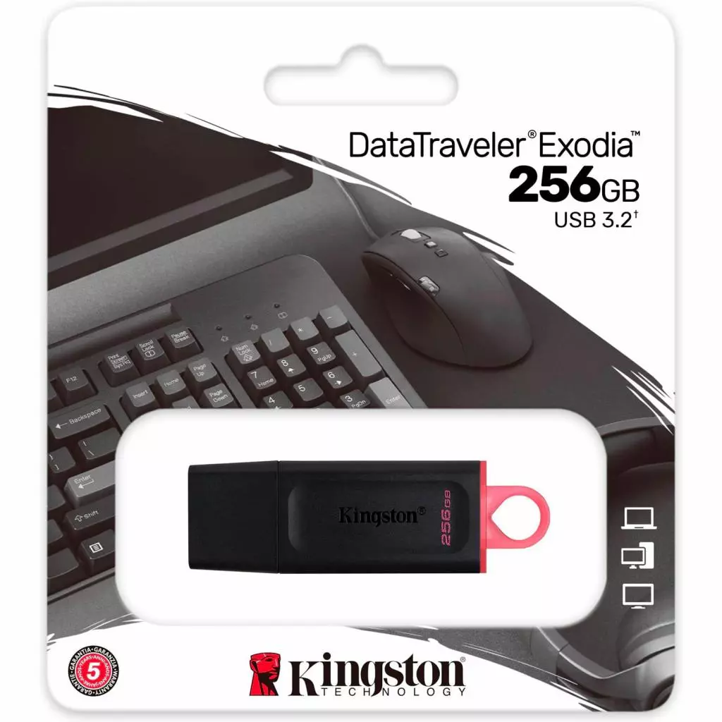 USB флеш накопитель Kingston 256GB DataTraveler Exodia Black/Pink USB 3.2 (DTX/256GB) - 5 USB флеш накопитель Kingston 256GB DataTraveler Exodia Black/Pink USB 3.2 (DTX/256GB) - 5
